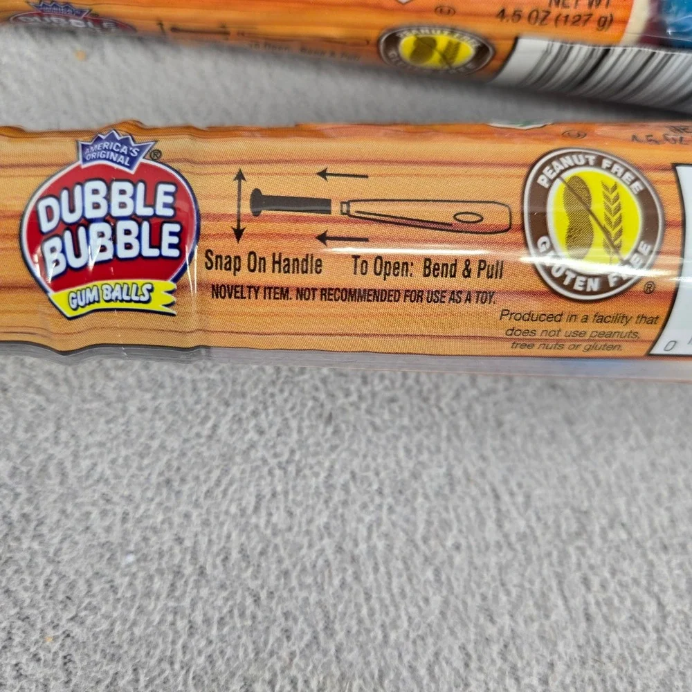 Dubble Bubble New 4.5oz Home Run Bubble Gum Bat Sports Novelty 2 Pack